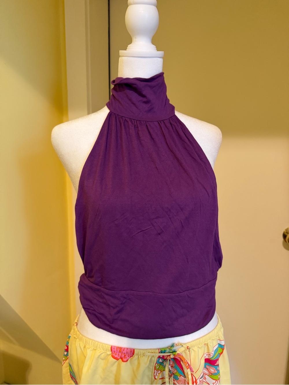 Solamusa open back and beaded Iris Top in Uva